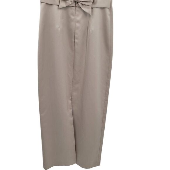 Vtg Laundry by Shelli Segal Dress Gown Sleeveless Peekaboo Bow Back Champagne 4 - Picture 7 of 11